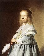 VERSPRONCK, Jan Cornelisz Girl in a Blue Dress wer painting